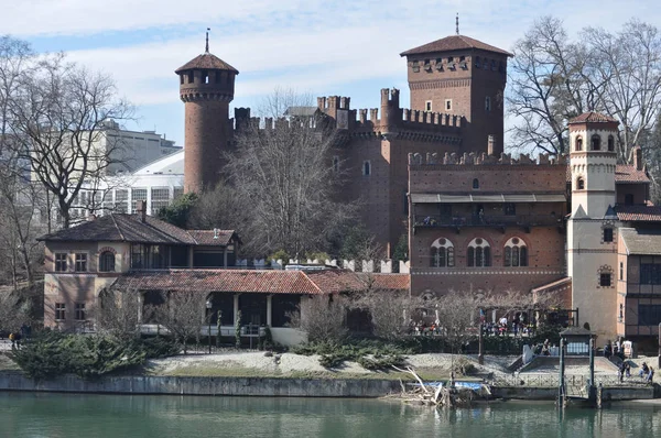 Turin Italien Februar 2017 Castello Medievale Mittelalterliche Burg Parco Del — Stockfoto