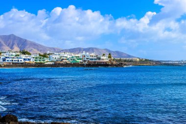 Yüksek dinamik aralık (Hdr) Lanzarote beach, Afrika kıyıları açıklarında Atlantik Okyanusu'nda Kanarya Adaları İspanyol bir adada