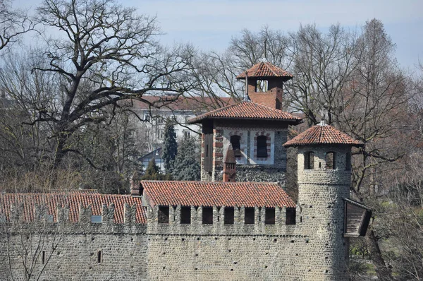 Turin Italien Februar 2017 Castello Medievale Mittelalterliche Burg Parco Del — Stockfoto