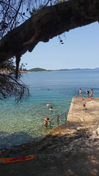 Losinj Croacia Circa Julio 2016 Vista Playa Losinj — Foto de Stock