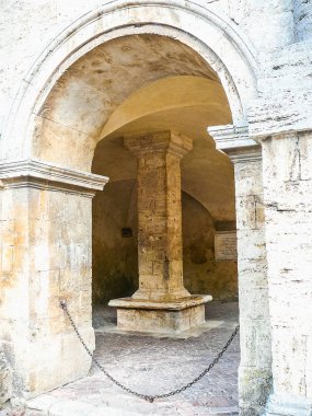Yüksek dinamik aralık (Hdr) Palazzo Tarugi Sarayı, Piazza Grande, Montepulciano Toskana, İtalya