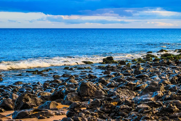 Plage Lanzarote Une Île Espagnole Des Îles Canaries Dans Océan — Photo