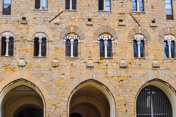 Stort Dynamiskt Omfång Hdr Piazza Dei Priori Square Volterra Italien — Stockfoto