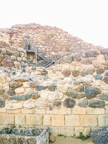 Yüksek Dinamik Aralık Hdr Harabeleri Antik Sunuxi Nuraghe Megalitik Sardunya — Stok fotoğraf