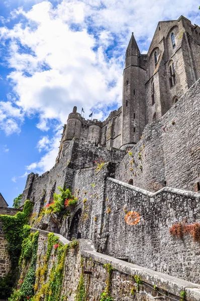 High Dynamic Range Hdr Mont Saint Michel Abbey Fortifications Normandy — Stock Photo, Image