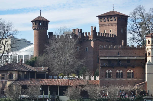 Torino Italia Circa Febbraio 2017 Castello Medievale Nel Parco Del — Foto Stock