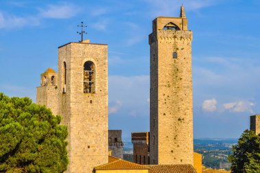 Yüksek dinamik aralık (Hdr) görünümü, şehir, San Gimignano, İtalya