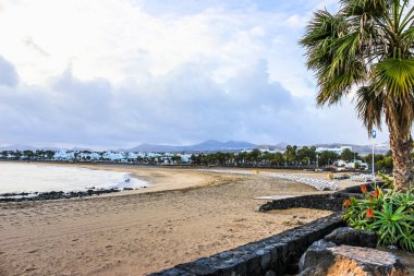 Yüksek dinamik aralık (Hdr) Lanzarote beach, Afrika kıyıları açıklarında Atlantik Okyanusu'nda Kanarya Adaları İspanyol bir adada