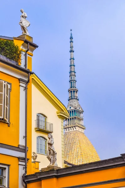 Wysoki Zakres Dynamiki Hdr Mole Antonelliana Turynie Piemont Włochy — Zdjęcie stockowe