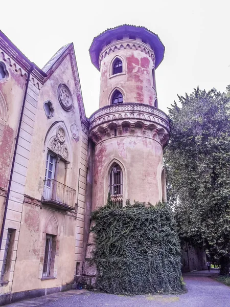 Высокий Динамический Диапазон Hdr Castello Miradolo Castle Piedmont Italy — стоковое фото