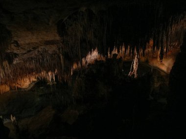 Majorca, İspanya - Eylül 2016 yaklaşık: Cuevas del Drach aka (Dragon mağaralar anlam Drach mağaraları)