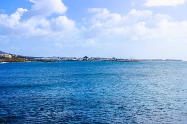 Yüksek dinamik aralık (Hdr) Lanzarote beach, Afrika kıyıları açıklarında Atlantik Okyanusu'nda Kanarya Adaları İspanyol bir adada