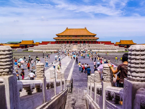 Beijing China August High Dynamic Range Hdr People Visiting Tiananmen — Stock Photo, Image