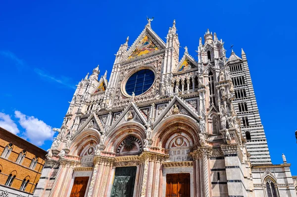 Wysoki Zakres Dynamiki Hdr Katedra Kościół Aka Duomo Siena Siena — Zdjęcie stockowe