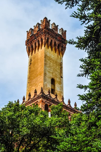 Wysoki Zakres Dynamiki Hdr Castello Del Roccolo Zamek Regionie Piemont — Zdjęcie stockowe