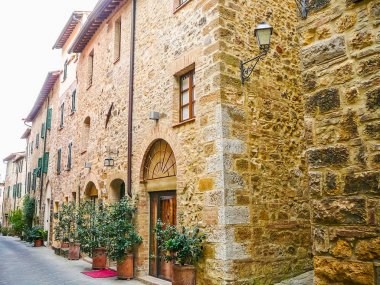 Yüksek dinamik aralık (Hdr) görünümü San Quirico d Orcia, Toskana, İtalya