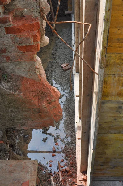 Local Construção Aka Canteiro Obras Para Obras Construção Paredes Betão — Fotografia de Stock