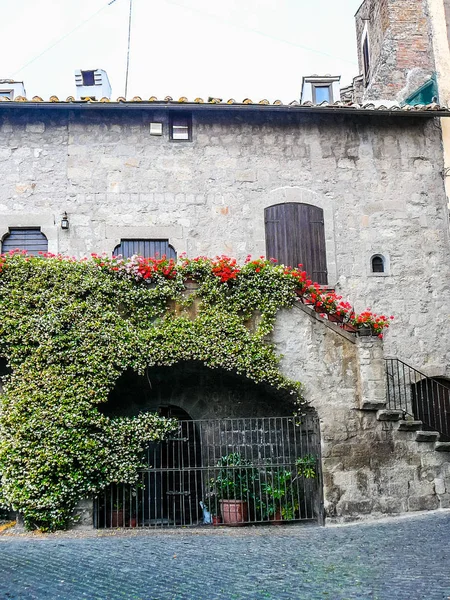 High Dynamic Range Hdr View Ancient San Pellegrino Quarter Viterbo — Stock Photo, Image