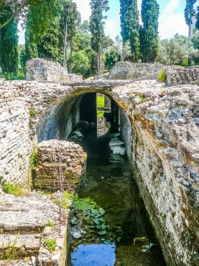 Yüksek dinamik aralık (Hdr) Antik Roma kalıntıları Villa Adriano anlam Hadrian Villa Roma, İtalya