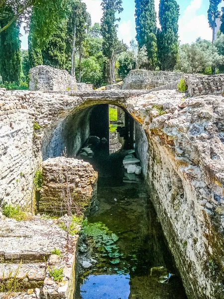 Hoog Dynamisch Bereik Hdr Oude Romeinse Ruïnes Van Villa Adriano — Stockfoto