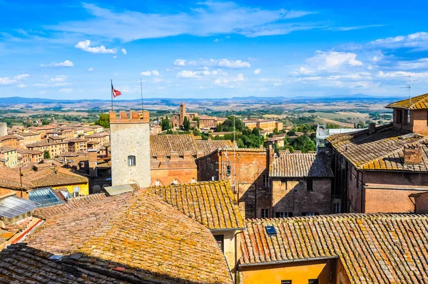 Vysoký Dynamický Rozsah Hdr Pohled Město Siena Itálie — Stock fotografie
