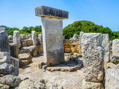 Yüksek dinamik aralık (Hdr) Antik arkeolojik kalıntıları Torralba odasında Salord, Menorca, İspanya