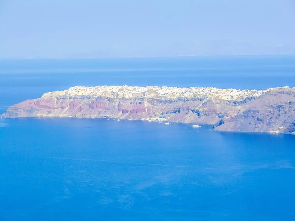 High dynamic range (HDR) Oia Ia Apano Pano Meria in Santorini islands in Greece