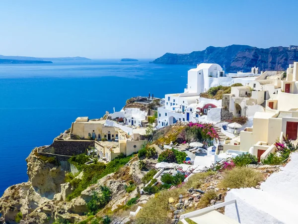 High Dynamic Range Hdr Oia Apano Pano Meria Santorini Islands — Stock Photo, Image