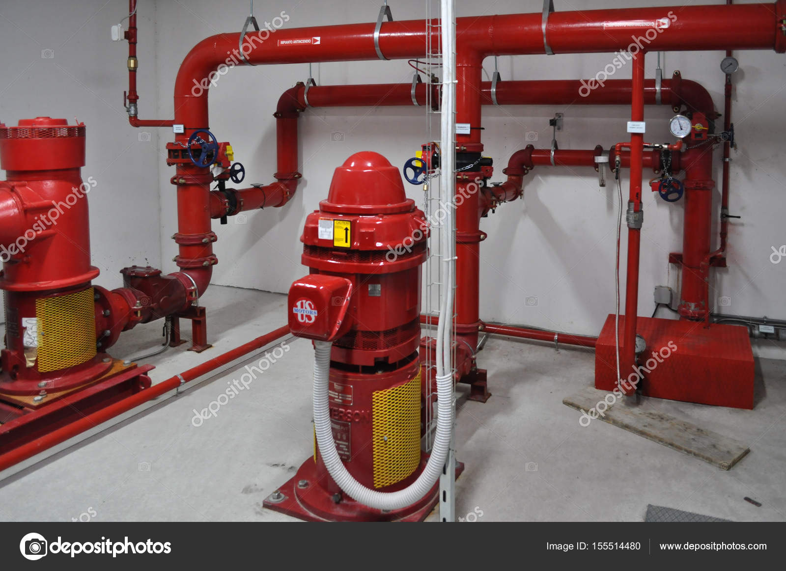 Rome Italy Circa March 2017 Fire Pump Room Part Fire Stock