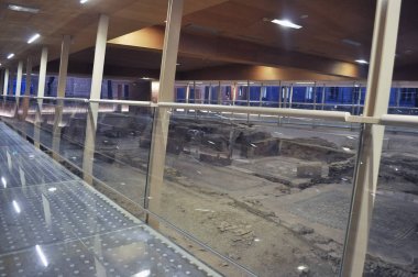Rimini, İtalya - Mart 2017 yaklaşık: Piazza Ferrari Arkeolojik Sit
