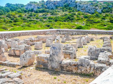 Yüksek dinamik aralık (Hdr) Arkeoloji Menorca, İspanya eski paleochristian Bazilikası kalıntıları
