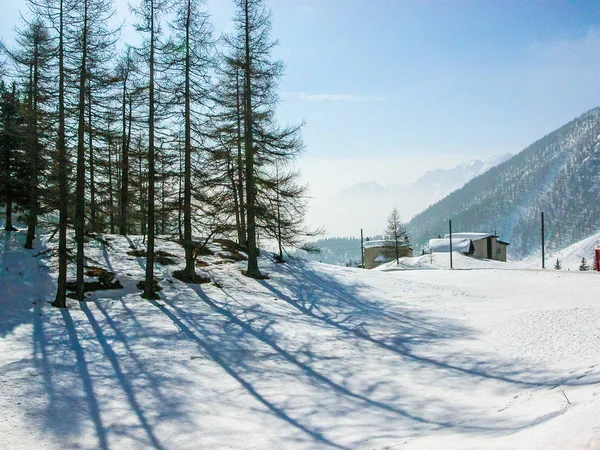 Alta Gama Dinâmica Hdr Piz Bernina Gama Montanhas Alpes Rethic — Fotografia de Stock