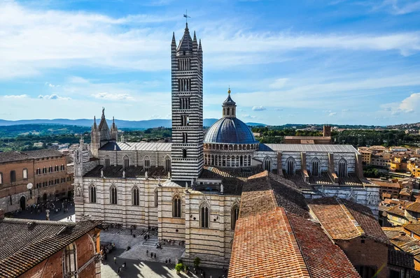 Eglise Cathédrale Haut Rayon Dynamique Hdr Alias Duomo Siena Sienne — Photo