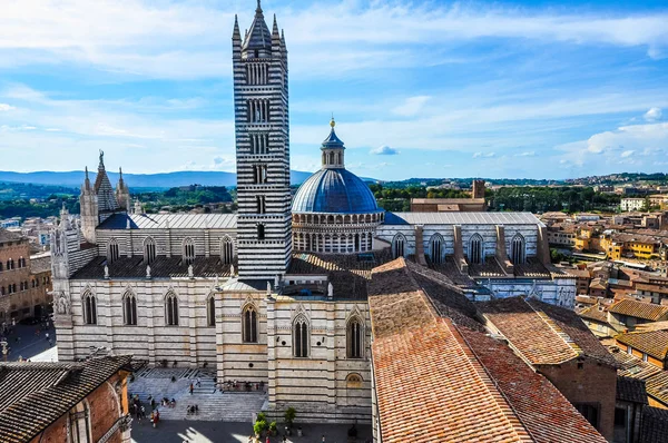 Hoog Dynamisch Bereik Hdr Kathedraal Kerk Aka Duomo Siena Siena — Stockfoto