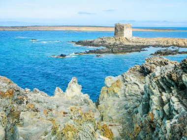 Yüksek dinamik aralık (Hdr) görünümü, Pelosa Capo del Falcone Sardunya, İtalya