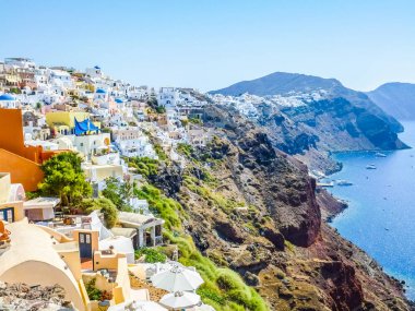 Yüksek dinamik aralık (Hdr) Oia IA Apano Pano Meria Santorini Adaları Yunanistan