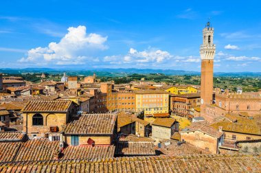 Yüksek dinamik aralık (Hdr) Piazza del Campo Meydanı Siena, İtalya