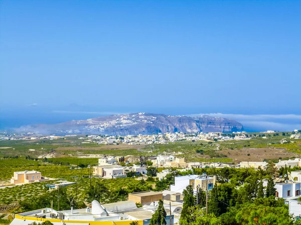 Ostrov Santorini Vysokým Dynamickým Rozsahem Hdr Řecké Kyklad Řecku — Stock fotografie