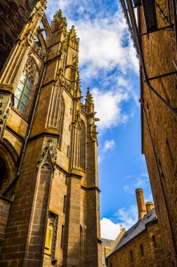 Yüksek dinamik aralık (Hdr) Mont Saint Michel Manastırı ve tahkimatı Normandy Fransa