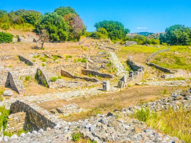 Roselle Grosseto İtalya arkeolojik alanda yüksek dinamik aralık (Hdr) Roma Harabeleri