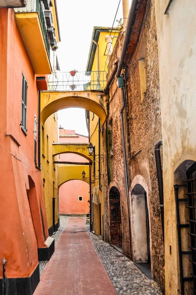 High Dynamic Range Hdr Carrugio Toirano Narrow Streets Old Town — Stock Photo, Image