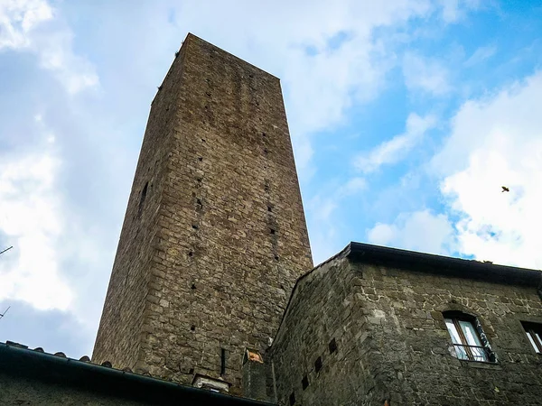 Вид Древний Квартал Сан Пеллегрино Витербо Италия — стоковое фото