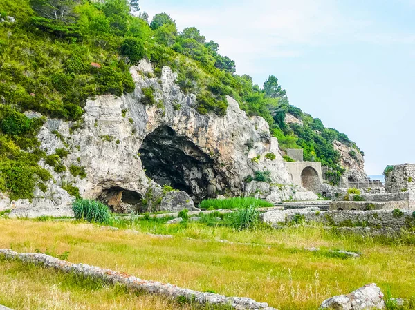 High Dynamic Range Hdr Ancient Roman Ruins Villa Tiberio Sperlonga — Stock Photo, Image