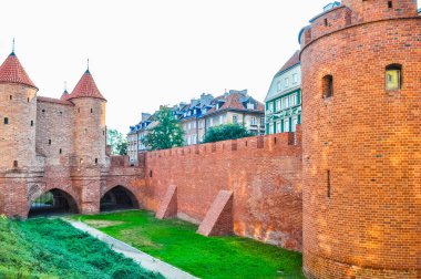 Varşova, Polonya eski şehir surlarının anlamı yüksek dinamik Aralık (Hdr) Fortyfikacje staromiejski