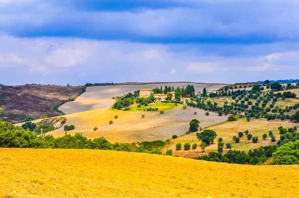 Alta Gamma Dinamica Hdr Veduta Del Paesaggio Toscano Nel Centro — Foto Stock