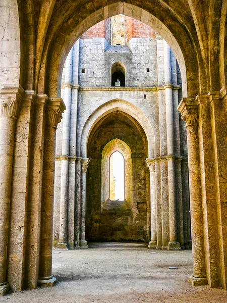 Yüksek Dinamik Aralık Hdr Galgano Abbey Abbazia San Galgano Tuscany — Stok fotoğraf