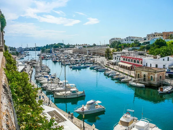 Plage Dynamique Élevée Hdr Vue Sur Plage Ciutadella Minorque Espagne — Photo