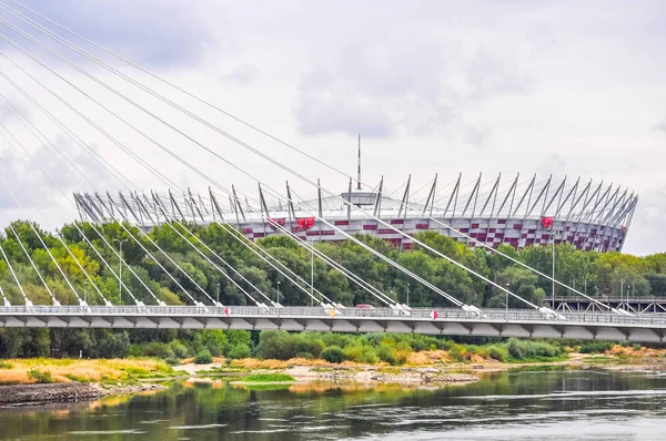 High Dynamic Range Hdr Bridge Över Floden Vistula Aka Wisla — Stockfoto