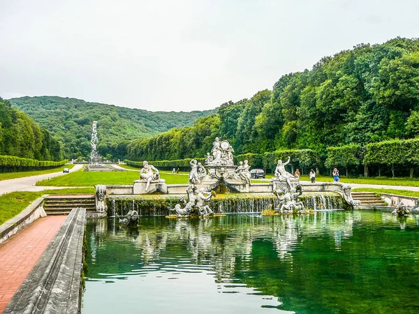 Wysoki Zakres Dynamiki Hdr Ogrodów Fontann Caserta Włochy — Zdjęcie stockowe