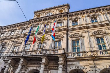 Yüksek Dinamik Aralık (Hdr) Palazzo di Citta Belediye Binası İtalya Torino
